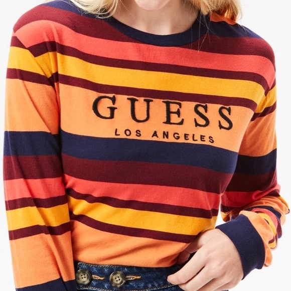 guess jeans striped long sleeve